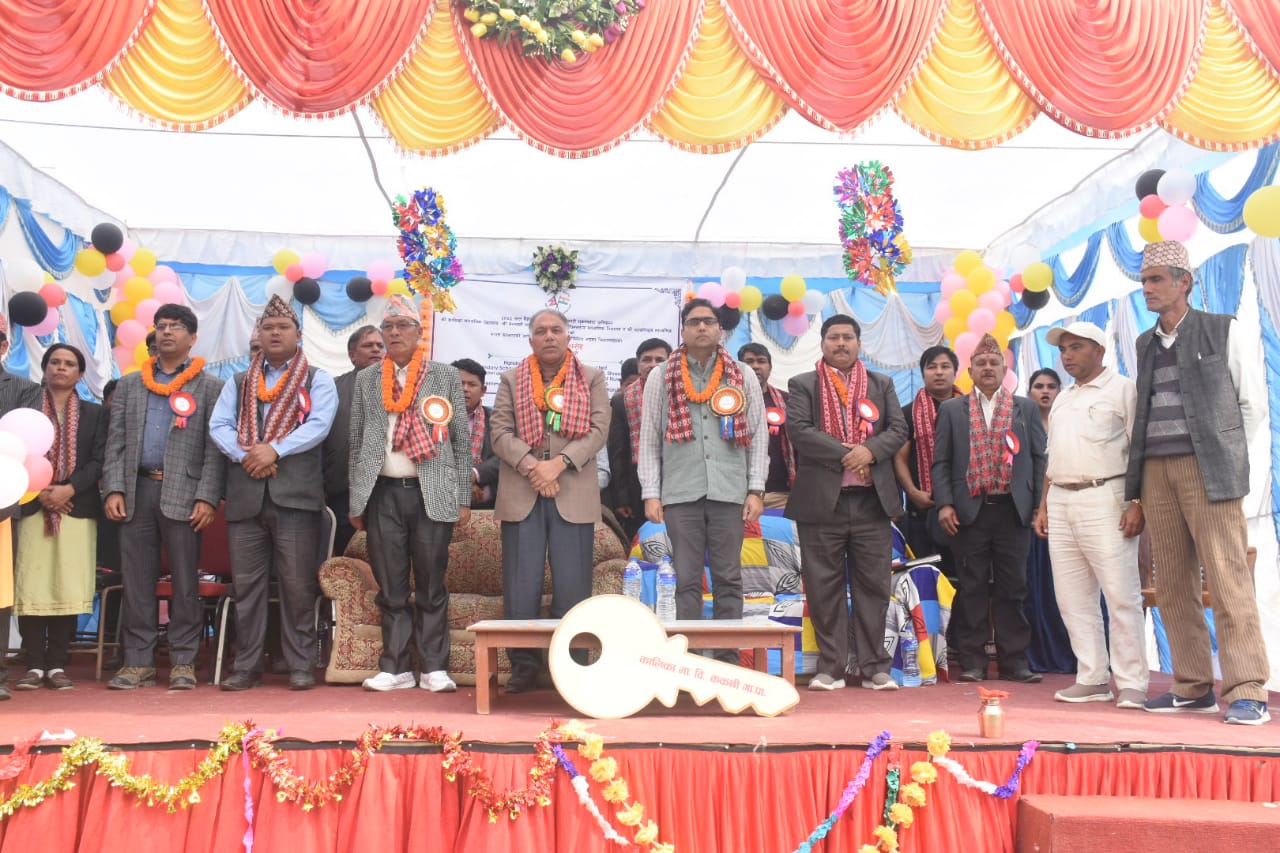 Mr.Naveen Kumar, Head PIC, Indian Embassy & Mr Gyewali, CEO of NRA jointly inaugurated four newly reconstructed schools in Nuwakot 1 2 1
