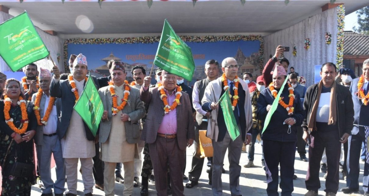 Historical Motorcycle Rally” From Pashupati to Kashi Vishwanth" was flagged off today jointly by Hon’ble Minister Mr. Prem Bahadur Ale and Ambassador ShriVinay Mohan Kwatra IMG 20211111 WA0075 1210x642
