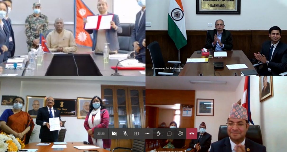 India and Nepal concluded MOU for supply of Urea and DAP fertilizers from India to Nepal under a G2G arrangement. IMG 20220228 WA0104 1210x642