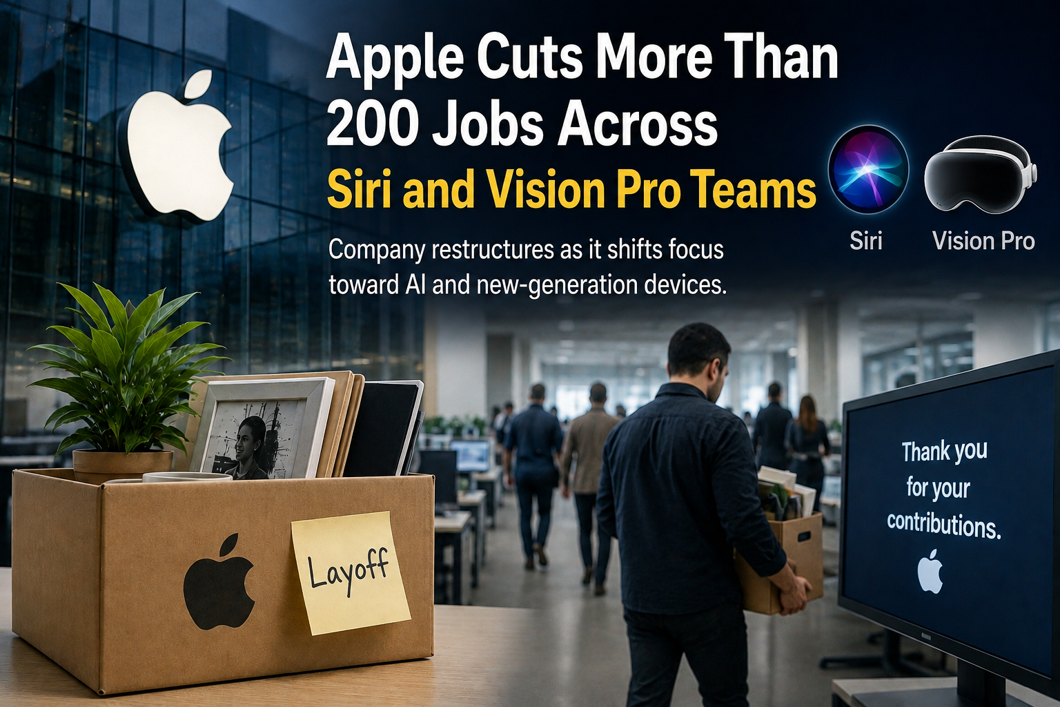 Apple Cuts More Than 200 Jobs Across Siri and Vision Pro Teams File 00000000d5148211a67ae305bbbcdb12
