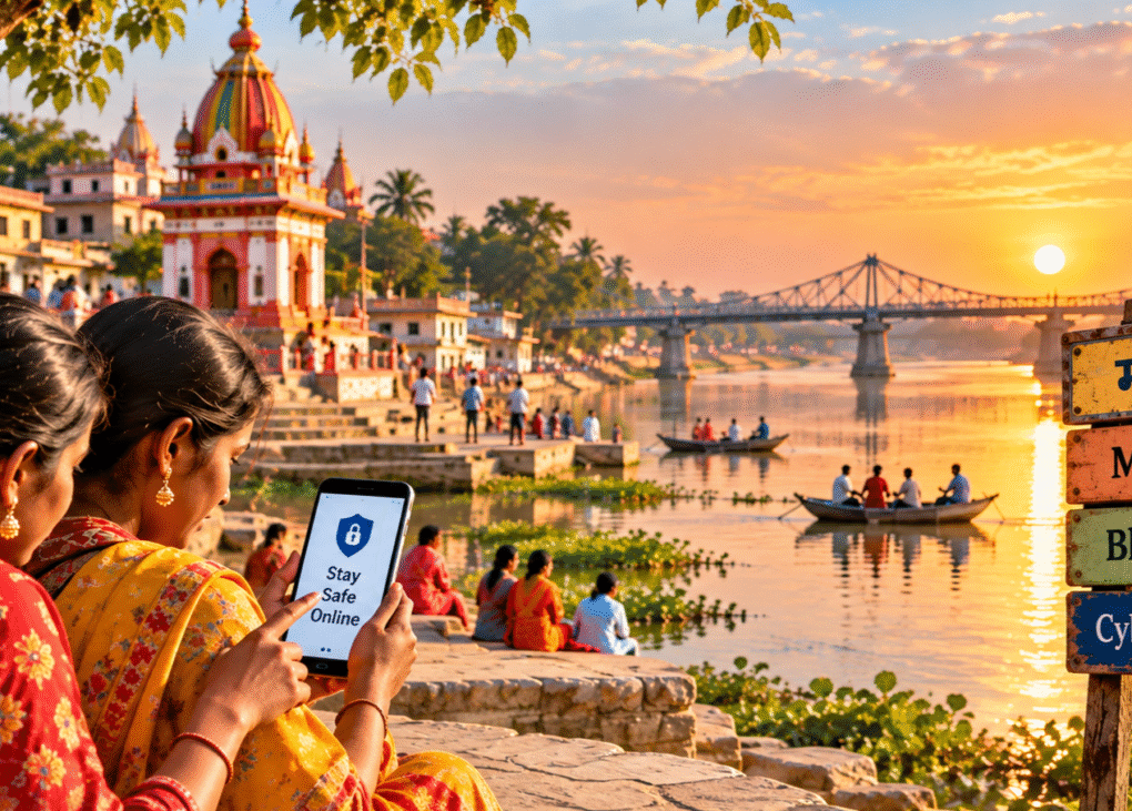 digital safety at the riverside ghat ai generated