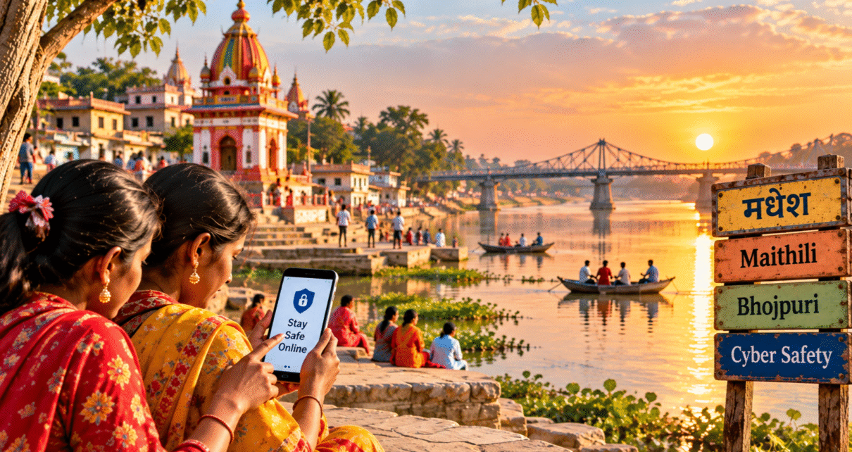 digital safety at the riverside ghat ai generated