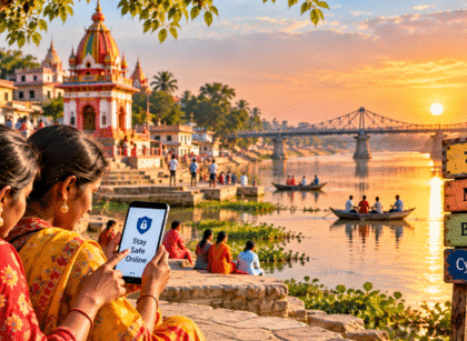 digital safety at the riverside ghat ai generated