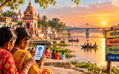 Beyond Translation: Making Cybersecurity Advice Accessible in Nepal's Madhesh By Suman Tiwari digital safety at the riverside ghat ai generated