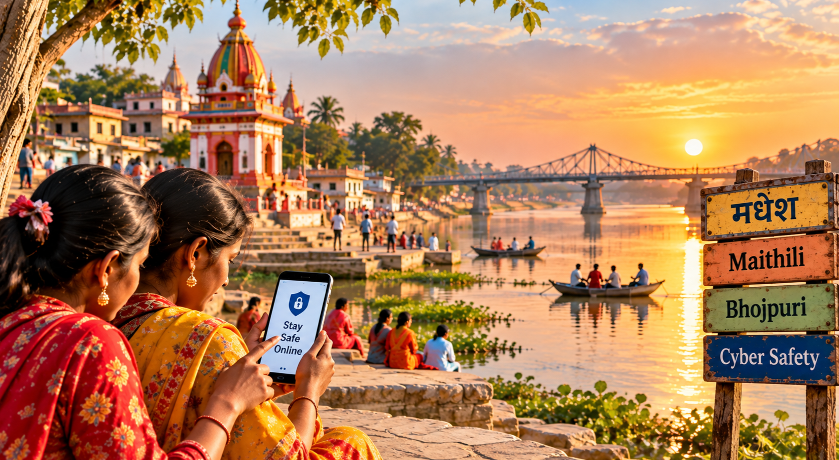 digital safety at the riverside ghat ai generated