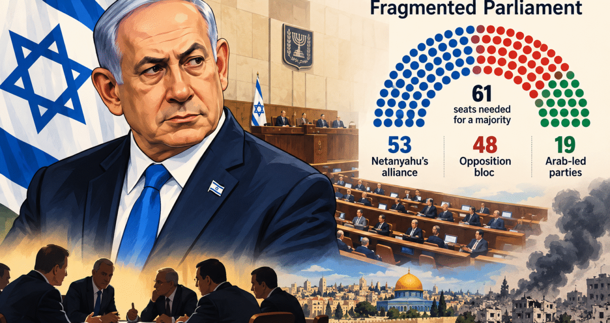 Israel Election Leaves Netanyahu Facing Coalition Challenge as Parliament Splinters file 00000000856481fdb3f1e6542824ac11
