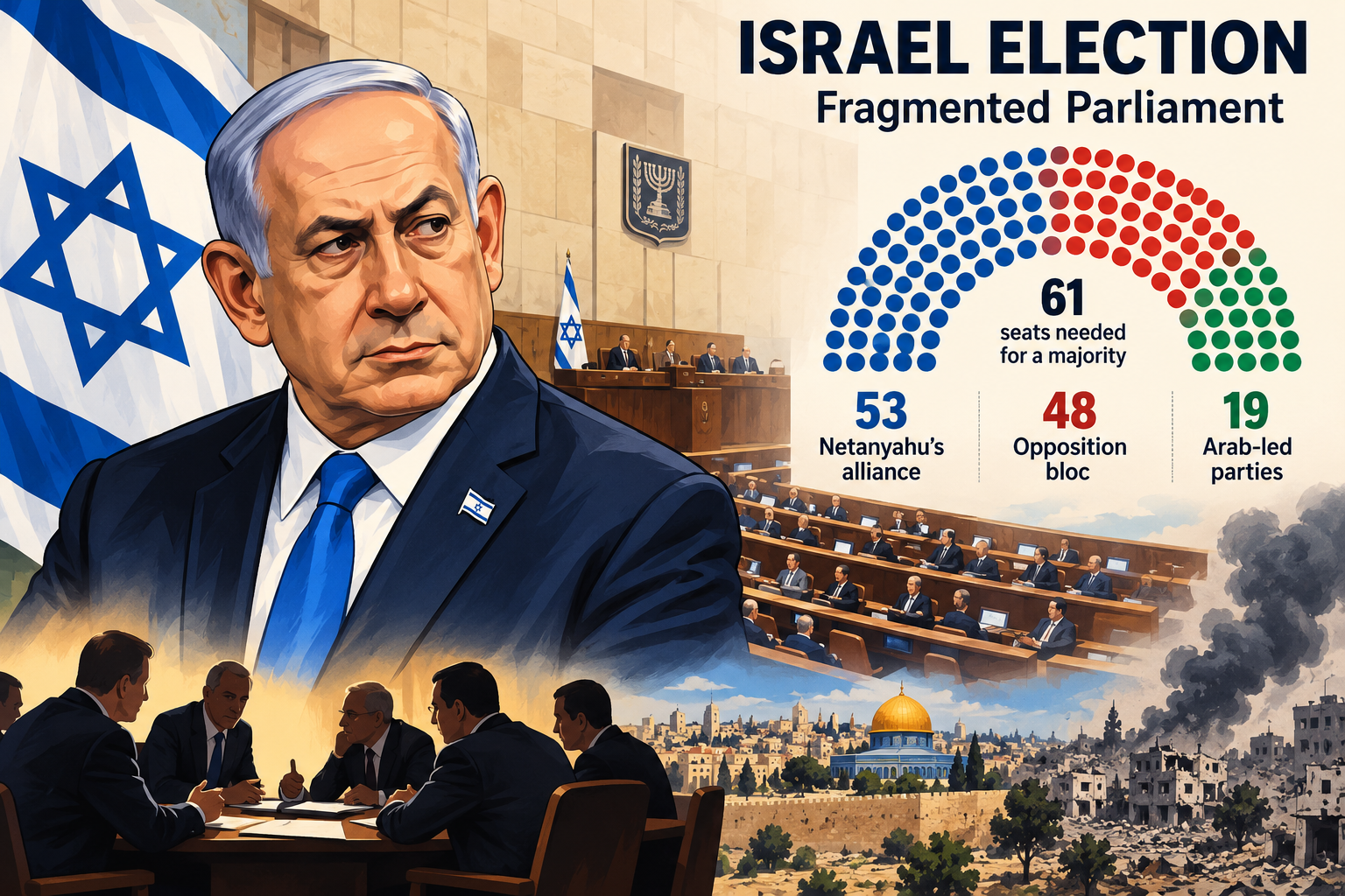 Israel Election Leaves Netanyahu Facing Coalition Challenge as Parliament Splinters file 00000000856481fdb3f1e6542824ac11